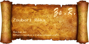 Zsubori Réka névjegykártya